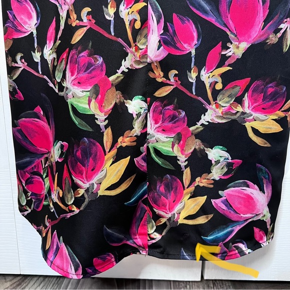 Delfi Collective Lindsay Colorful Floral Gown Dress Medium Keyhole Tie Front - Picture 7 of 15